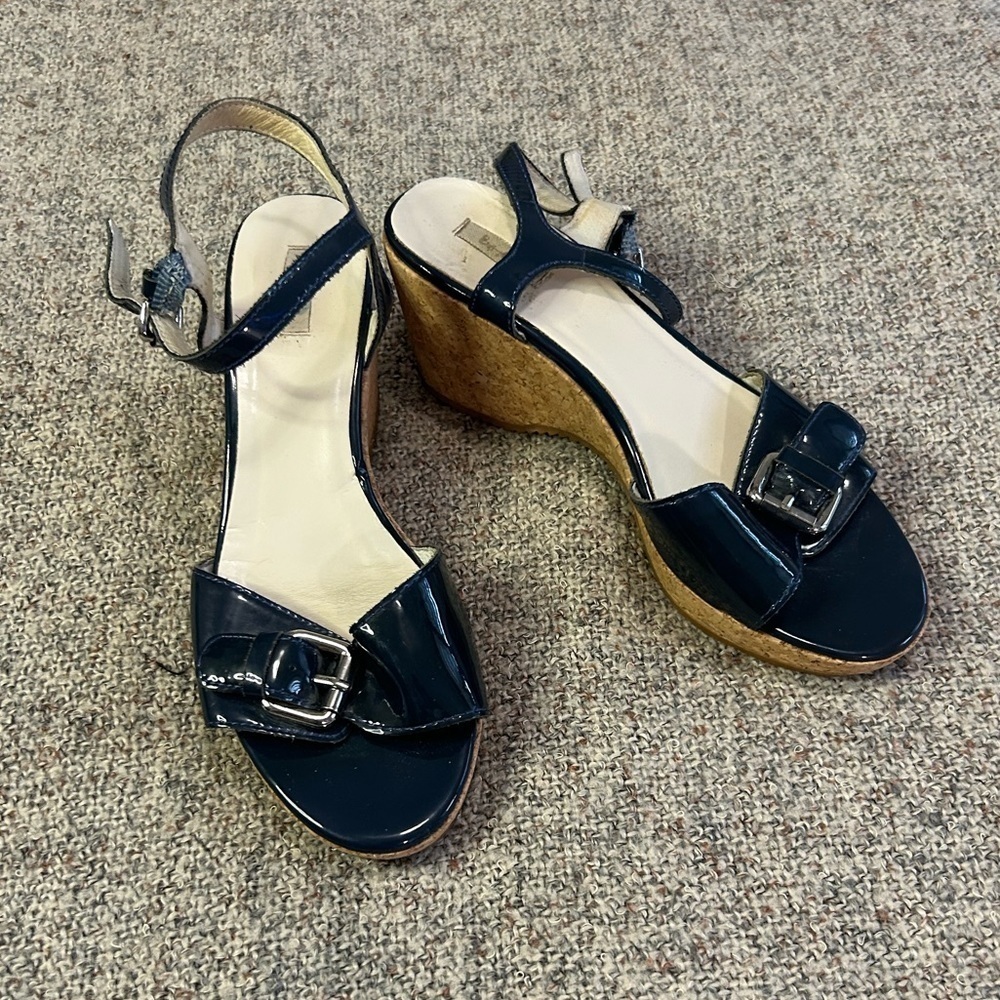 Boden Navy Wedge Sandal